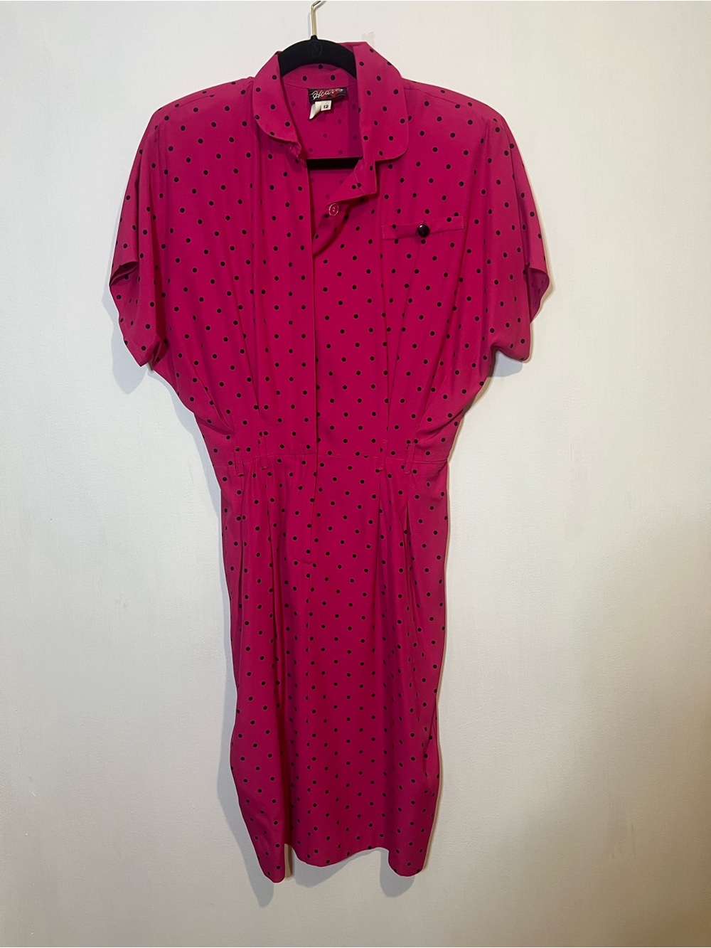 It’s giving Olivia Rodrigo! Vintage 80s Hearts Polka Dot Midi Dress size 12
